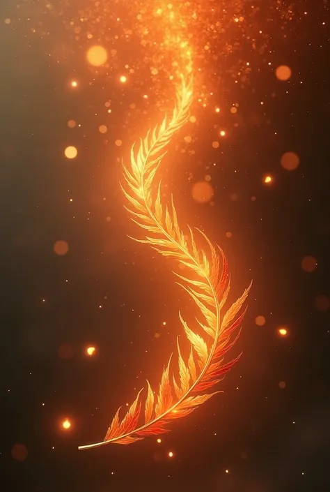 Only Falling of many short feathers of fire phoenix without the phoenix