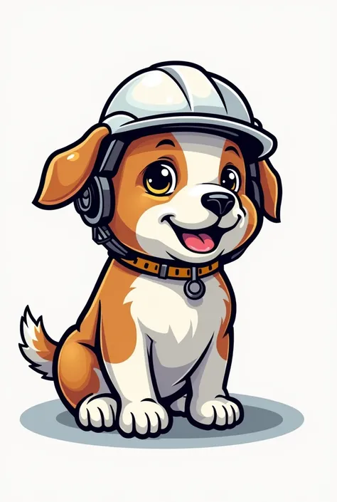 Dog hydrocarbon white safety helmet illustrator logo