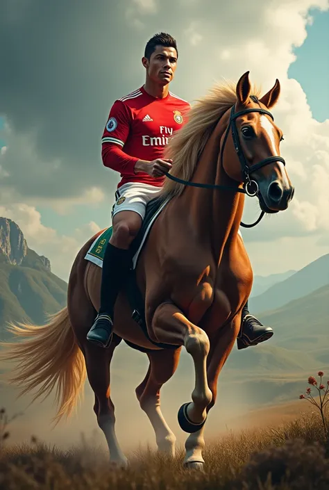 Image of cr7 on a horse