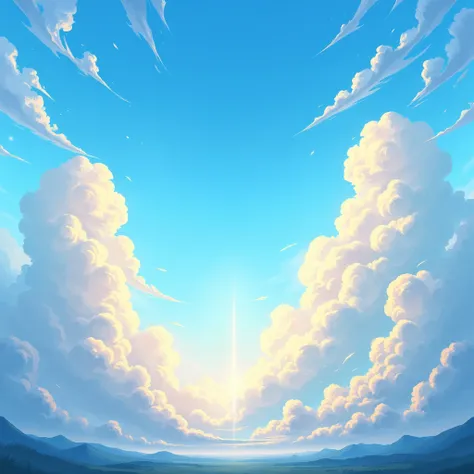 background。cumulonimbus。Summer sky。sunny。anime。