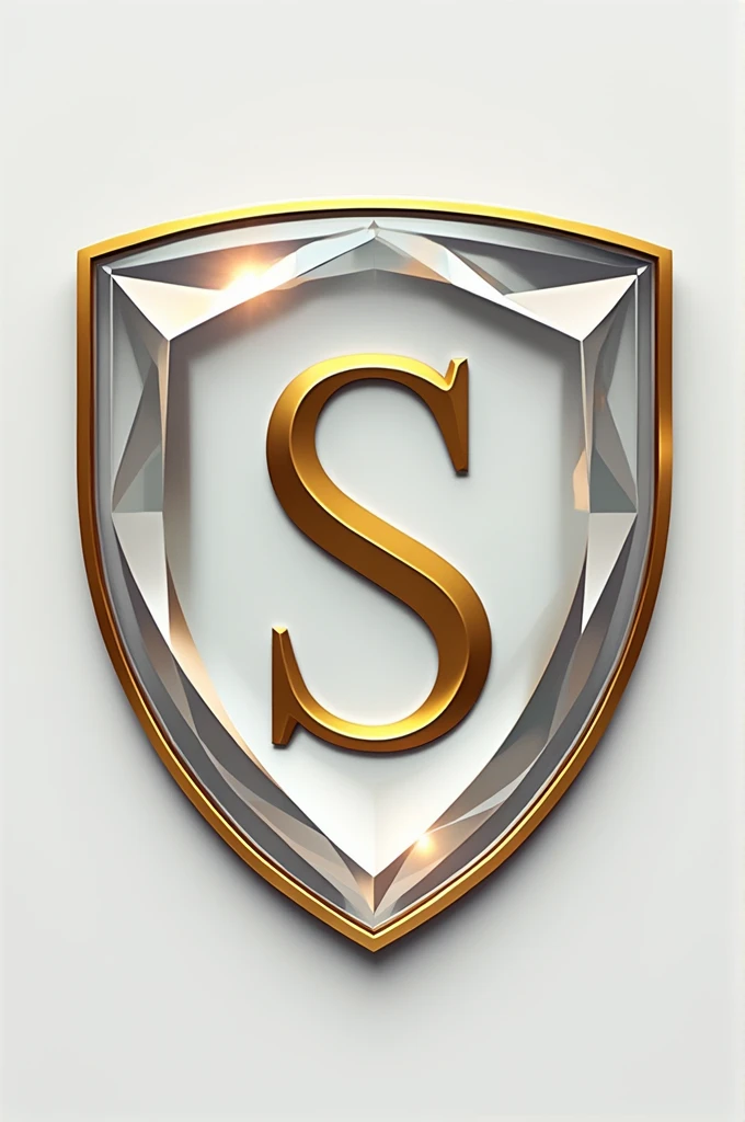 A logo that has the shape of a crystal shield and that inside it has two initials D and S, this logo shield that has gold frames as luxurious and modern as possible