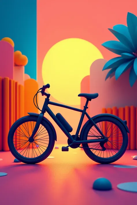 Generate a mobile wallpaper that includes a bicycle in the design."