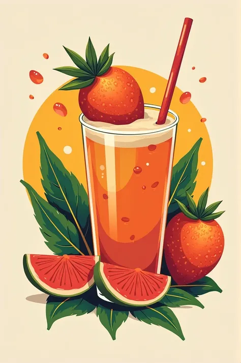 Make me a logo about a delicious chontaduro drink where the image highlights its colorful and striking creative colors so that it looks spectacular

