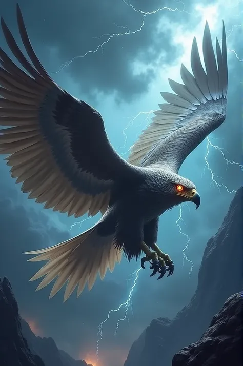 An eagle with three eyes