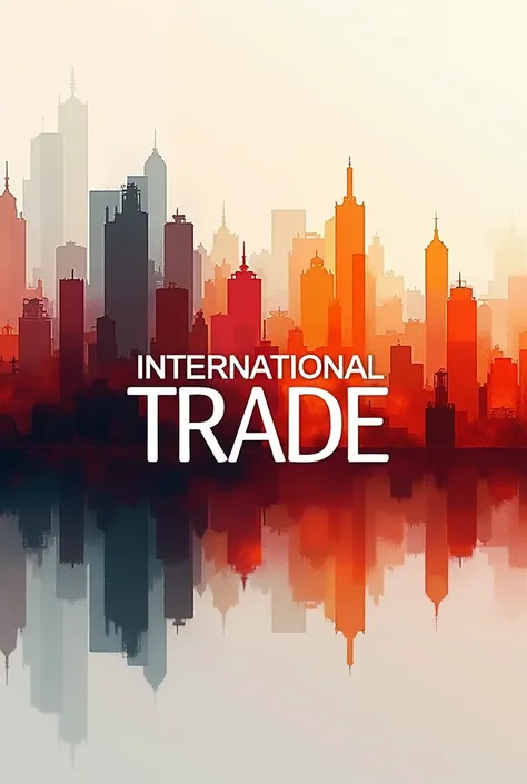 Image to upload as a post to my Instagram, that says the definition of international trade , can have the colors with white colors, dorado, red, black and burgundy