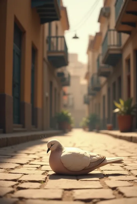 Animal dove, sleeping on the street in Lima (peru)