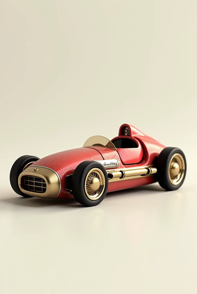 prototype toy car with red colors,Unripe,offwhite,golden and silver shining christmas theme



