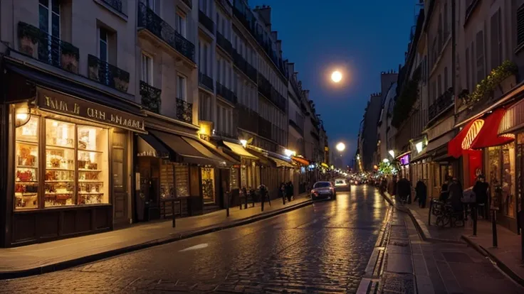 Paris street light midnight bigfullmoon river Jazz