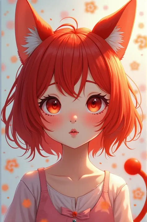 Mei Lee, 1girl, animal ears, red hair