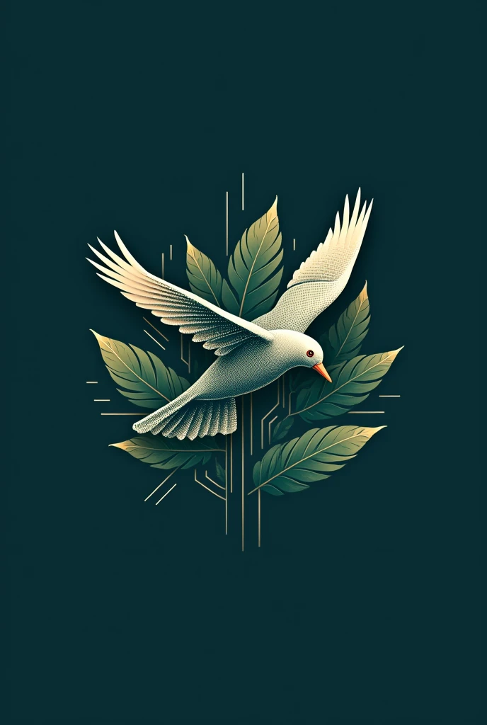 Nicaraguan migratory bird logo, forget, technological,  leaves , biodiversity and mobile applications 