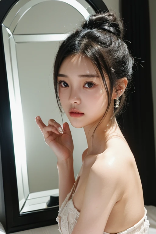 (23 year old Japanese slender beauty), (Small breasts,:1.5,),One person,solo, (masterpiece, High resolution, High detail, Highest quality, Very detailed, Ultra high definition,RAW development), （Textured skin:1.25),(Reality:1.25), ((Ray Tracing,Portrait Ph...