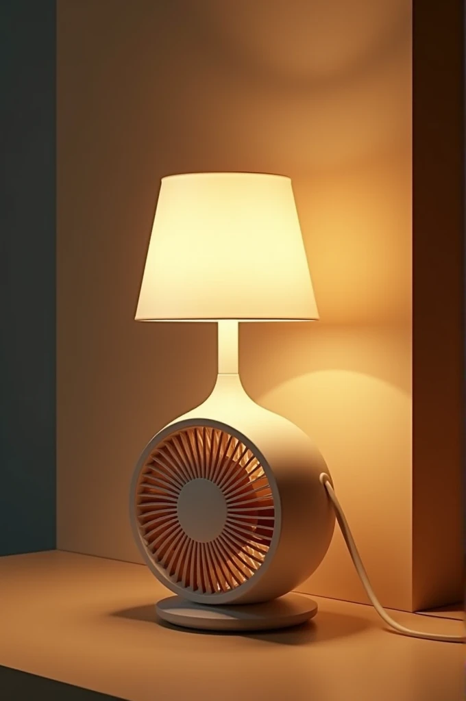 Table lamp with a fan and 