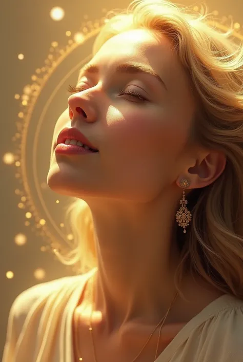 realistic image 32 year old woman praising God 18k