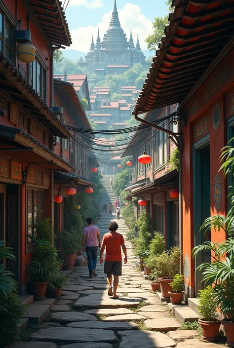 Alleys in Thailand have steps.