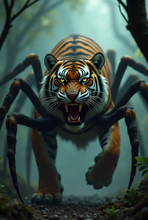 Tiger And Spider are mated to become scary hybrid animals 