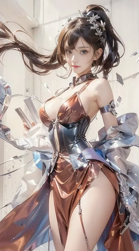 2，(((bishoujo，beautiful girl，Deep V，open cloths，Exposed breasts，Pure and sexly，grumpy，long wavy hair，Leaning forward，torn)))，((fit:1.5))，curvy ，best quality, High target_solve, clearly_image, Detailed background，best quality, number, Very detailed, Finely,...