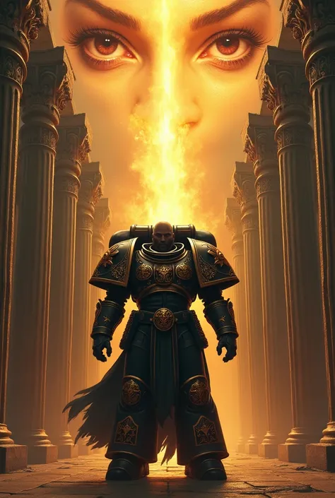 The subconscious of one of the fighters is a Space Marine Astartes, Dark Angels. There are seven pillars around him, which denote his character. His will. A golden, holy flame is blazing in the area. And in the sky, two female eyes look at him with warmth ...