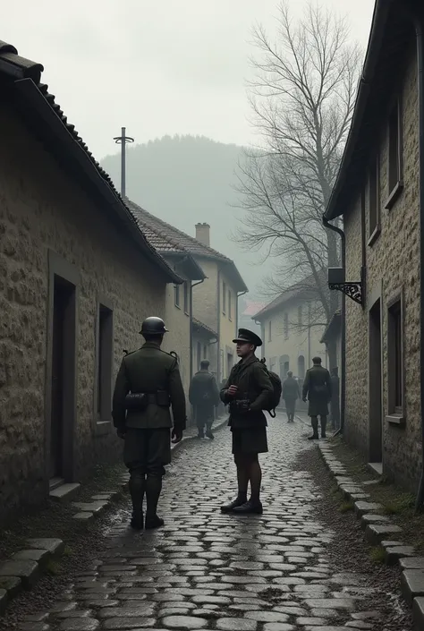 Scene 1: The Occupied Village
The setting is the small village of Saint-Dié-des-Vosges, nestled in the Vosges Mountains of France. The year is 1944, and the village is under Nazi occupation. The once peaceful streets are now filled with the presence of Ger...