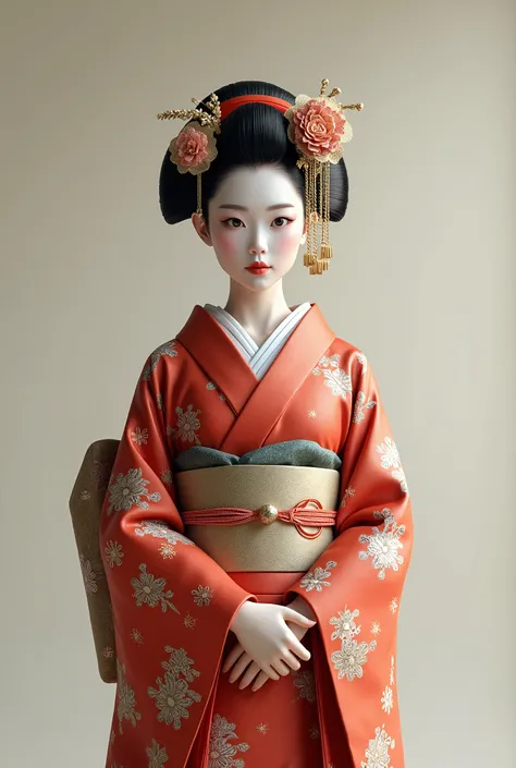 A very detailed full-body portrait of a geisha. 8K, Octane Rendering, Complex ultra-details, symmetry  