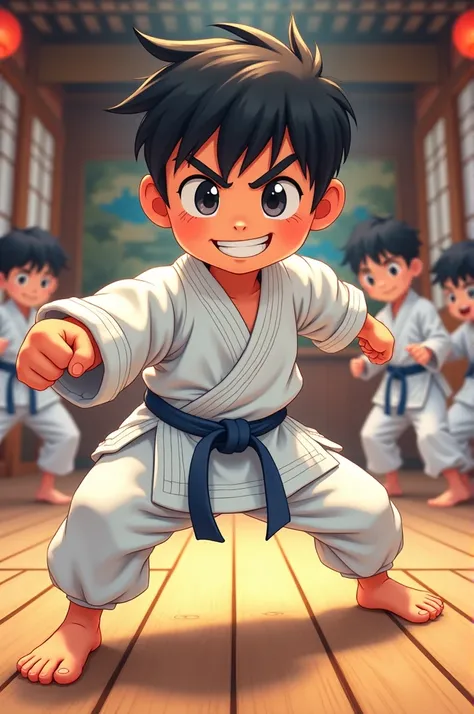 Karate kids, cartoon boy