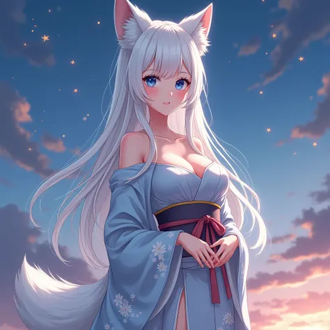 (masterpiece,best quality,ultra-detailed), an anime lady who is at 23 years old, gentle and kind, young yet mature, beautiful, caring, dearing, loving, forgiving, protective, motherly onee-chan. She has ice white side-swiped bangs, ocean blue oval eyes, ar...