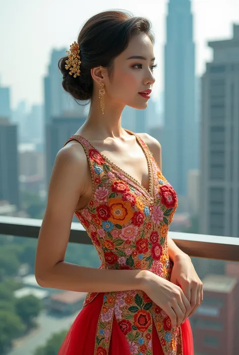 A beautiful woman，Modern Nyonya Clothing