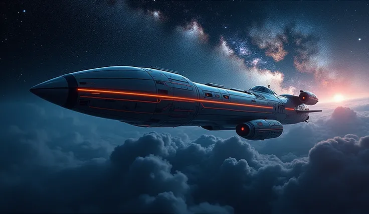 A Hollywood movie poster, text at themiddle says "GROK 2 FLUX" ,Train-shaped spaceship,10-car train,(Beautiful aircraft:2.0),(The background is outer space and the Milky Way:1.6),masterpiece,Highest quality,Ultra-high resolution,(Super detailed),8k,Realist...