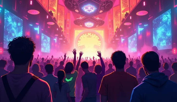 rave, edm, eletronic music, illustration
