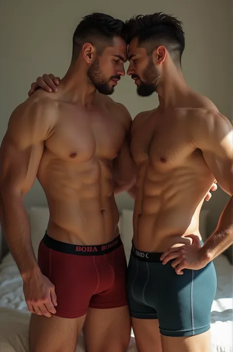 Two men in boxers