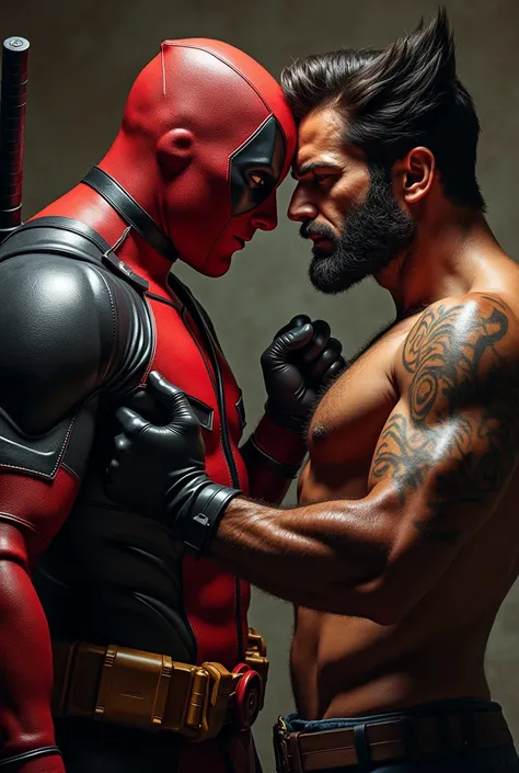 Deadpool touched worlverine&#39;s dick and squeezed it 