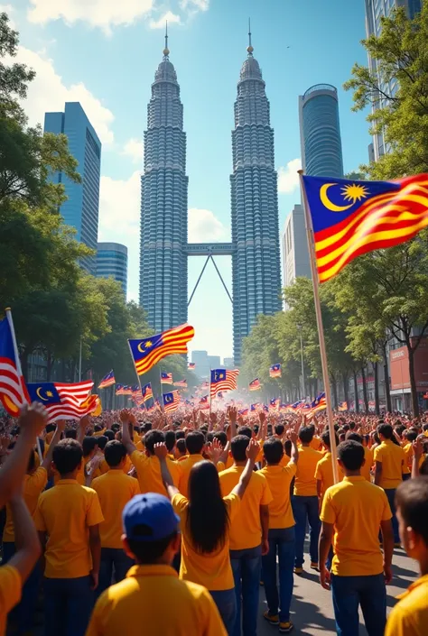 Malaysians celebrate independence day happily