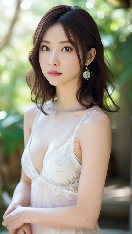 Anime-style woman, thin, thin, whole body, Full of tattoos, Lots of earrings, Beautiful and shiny hair, Rainbow Eyes, Slanted Eyes, Wavy Hair, Kind and charming, shoulderを露出させる, Delicate and sexy collarbone, Attractive oval face, double eyelid, Pink Lips, ...