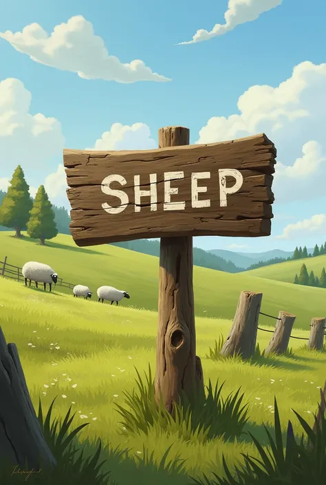 A sign that says &quot;Sheep&quot; 
