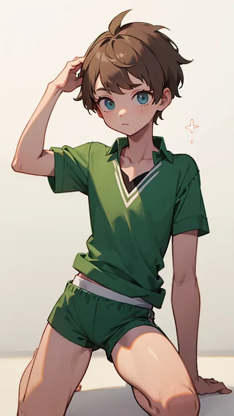 peter pan,half short hair,cute,in an innocent pose