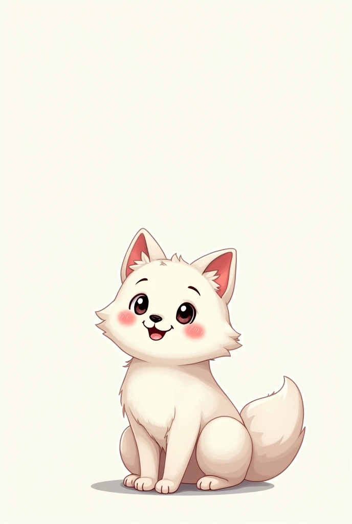 Small artic fox cartoon type character face and profile view full body 