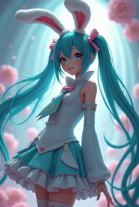 Hatsune Miku with reversed bunny costume.