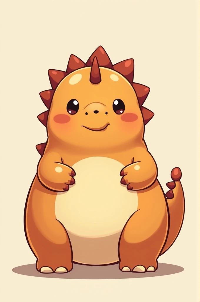 1 cute anime dinosaur, chubby and not scary 