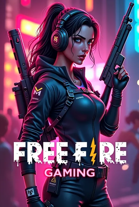 HP FARIYA GAMING free fire logo with gun Beautiful female￼