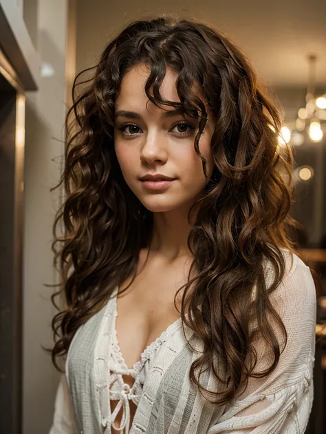 Girl with curly hair
