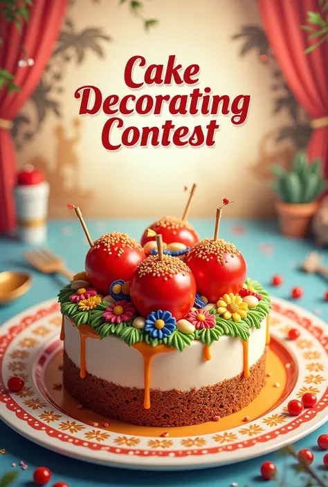 Poster of Merdeka Bento Cake Decorating Contest with image of small cake theme Malaysia Independence Day 