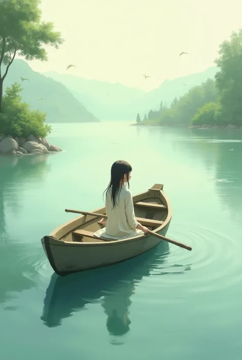 Girl in a a boat