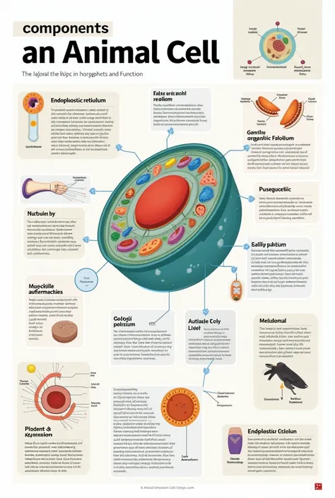 infographic about cell parts and functions 
animal cell