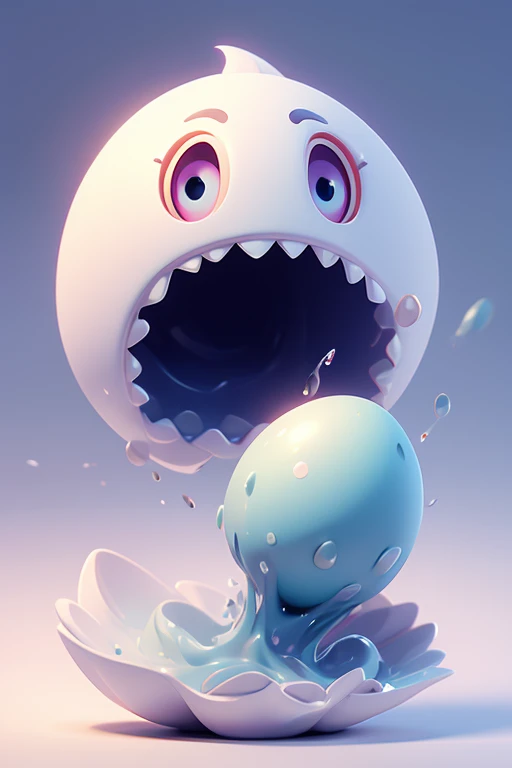 1 monster egg in mid-air. The image should be sharp and detailed, with beautiful colors. white background