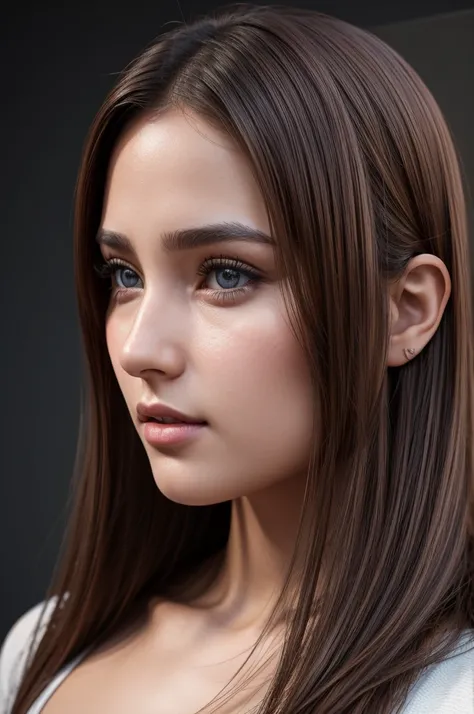 Irsh girl face 8k photorealistic front view, side view, 45 degree views