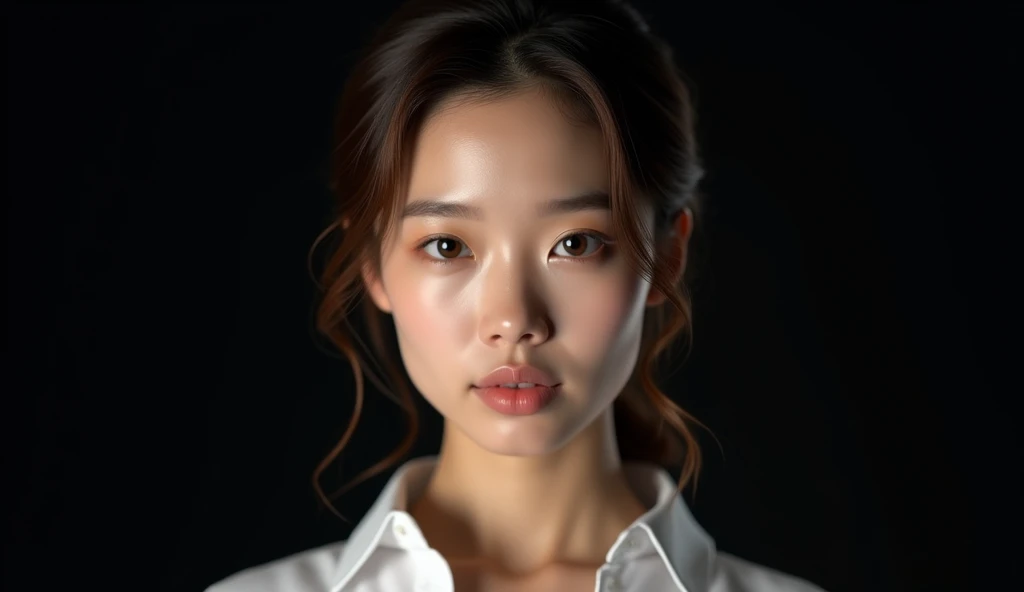 Best Quality, 8k, Masterpiece, (Portrait: 1.3), (photo realistic:1.4), (hyper realistic:1.4), Sharp Focus, looking at viewer, (smoother lighting:1.1), (increase cinematic lighting quality:0.9), realistic lighting, backlighting, light on face, ray trace, (b...