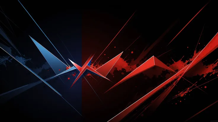 (masterpiece, Highest quality, Very detailed, 8k wallpaper), Abstract color flash, Red and Blue, sharp