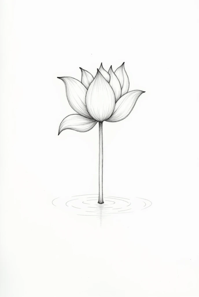 Simple flower lotus sketch newbie draw 