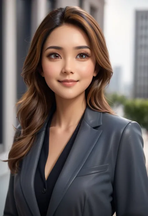 Create cartoonish caricature 3D animation with a big head. a 19 year old Indonesian woman. She has short, black pixie-cut hair. Her face is oval-shaped with smooth lines, thick and neat black eyebrows, normal  eyes, a small pointed nose, and thin lips with...