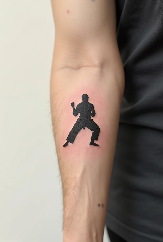 Minimalist tattoo representing love for judo 
