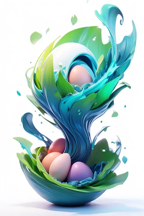 1 monster egg in mid-air. The image should be sharp and detailed, with beautiful colors. white background